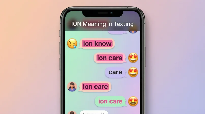 what does ion mean in texting