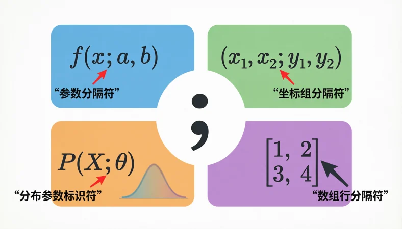 what does ; mean in math