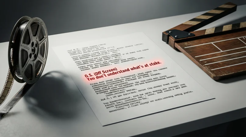 what does o.s. mean in a script